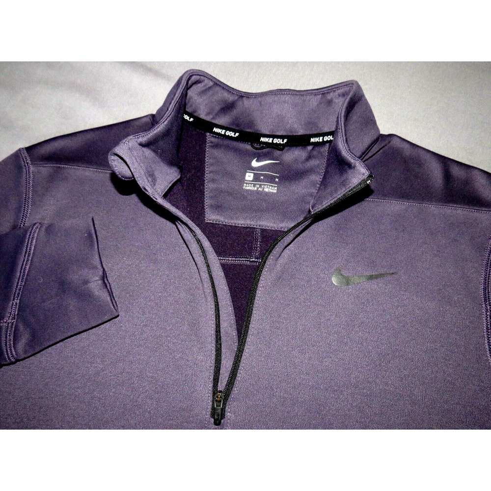 Men's Nike Golf Dri-Fit 100% Polyester Gray 1/4 Zip Athletic Jacket Medium